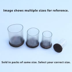 Image of product Chair Leg Clear Sleeve Felt Floor Protector 7/8 to 1-1/16" Leg, 1000 pack