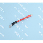 cable, 6 awg, red, 6.00" l, 2 lugs 5/16"