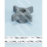 knob, star, 2.75-dia. 4ear 1.1-long m8x1.25, thru
